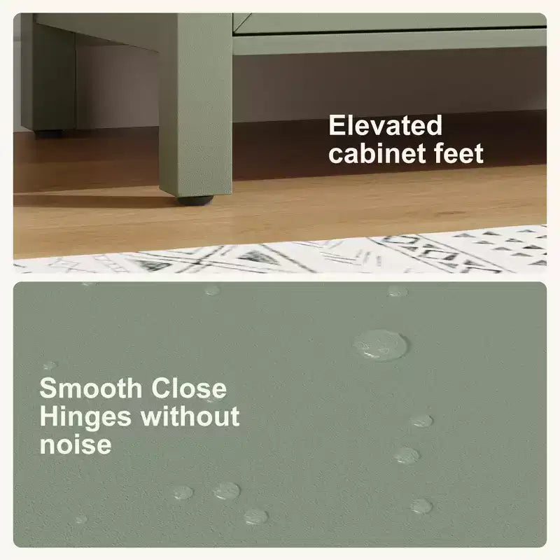 Mobile Bagno Monoblocco Moderno con Lavabo Singolo in Ceramica - Mobiletto con Ante e Cassetti a Chiusura Ammortizzata