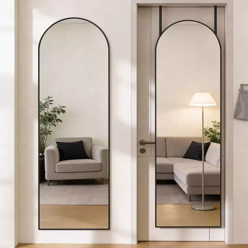 JIONJOY Specchio intero sopra porta 47x14, Specchio da parete salvaspazio con cornice in alluminio per camera da letto, soggiorno, ingressi