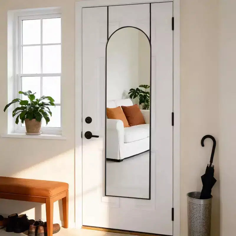 JIONJOY Specchio intero sopra porta 47x14, Specchio da parete salvaspazio con cornice in alluminio per camera da letto, soggiorno, ingressi