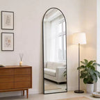 JIONJOY 47x14 Over-the-Door Full-Length Mirror, Aluminum Frame Space-Saving Vanity Mirror for Bedroom, Living Room, Entryways