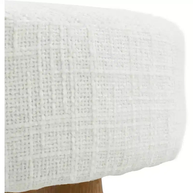 Sgabello in tessuto bouclé color crema Jasper di Meridian Furniture