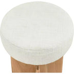 Sgabello in tessuto bouclé color crema Jasper di Meridian Furniture