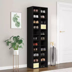 vidaXL Scarpiera Nera in Legno Multistrato 54x34x183 cm Scarpiera