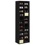 vidaXL Scarpiera Nera in Legno Multistrato 54x34x183 cm Scarpiera