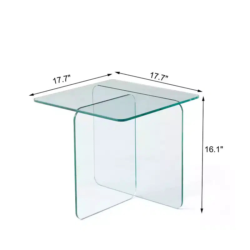 GDFStudio Verna Table d'appoint carrée moderne en verre trempé
