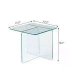 GDFStudio Verna Table d'appoint carrée moderne en verre trempé