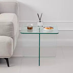 GDFStudio Verna Table d'appoint carrée moderne en verre trempé