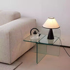 GDFStudio Verna Table d'appoint carrée moderne en verre trempé