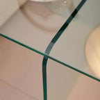 GDFStudio Verna Table d'appoint carrée moderne en verre trempé