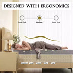 Dyonery Topper Materasso Extra Rigido 3 Pollici - Cuscinetto in Schiuma ad Alta Densità per Alleviare il Dolore con Rivestimento Rimovibile e Inodore