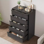 Cassettiera a 7 cassetti per camera da letto, Comò alto e moderno da 46 pollici con contenitore, Organizzatore cassettiera in legno per ingresso, soggiorno, camera da letto