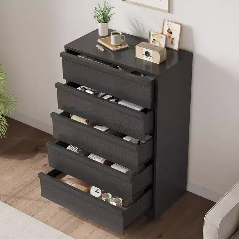 Cassettiera a 7 cassetti per camera da letto, Comò alto e moderno da 46 pollici con contenitore, Organizzatore cassettiera in legno per ingresso, soggiorno, camera da letto