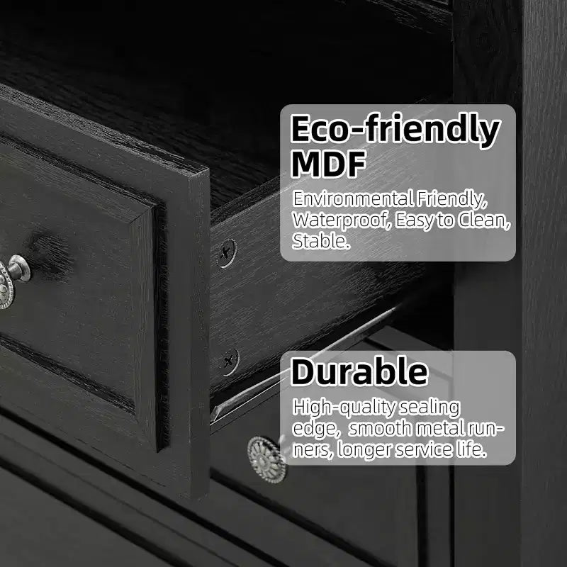 Cassettiera a 5 cassetti, Comodino moderno, Torre portaoggetti larga 80 cm, Armadio portatutto alto per cameretta, camera da letto, ingresso, corridoio