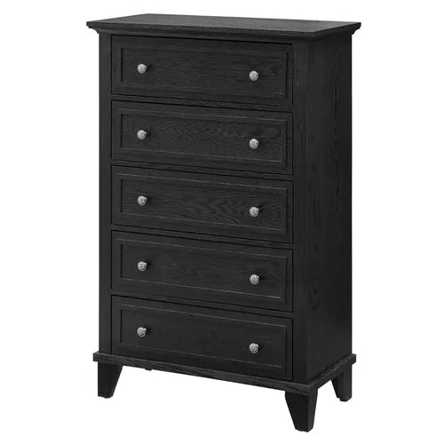 5 Drawer Dresser, Modern Chest of Drawers, 31.5In Wide Storage Tower, Tall Organizer Storage Dresser Cabinet for Nursery Bedroom Entryway Hallway