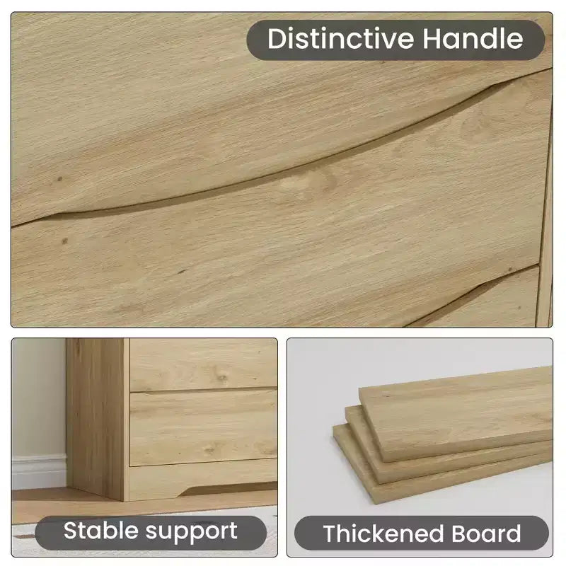 Comò in legno con 8 cassetti, armadio moderno alto con contenitore profondo, cassettiere in legno stile metà secolo con piano ampio per camera da letto, soggiorno