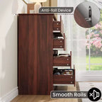 Comò in legno con 8 cassetti, armadio moderno alto con contenitore profondo, cassettiere in legno stile metà secolo con piano ampio per camera da letto, soggiorno