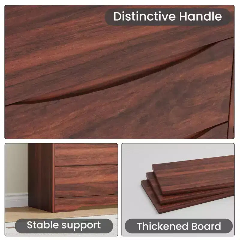 Comò in legno con 8 cassetti, armadio moderno alto con contenitore profondo, cassettiere in legno stile metà secolo con piano ampio per camera da letto, soggiorno