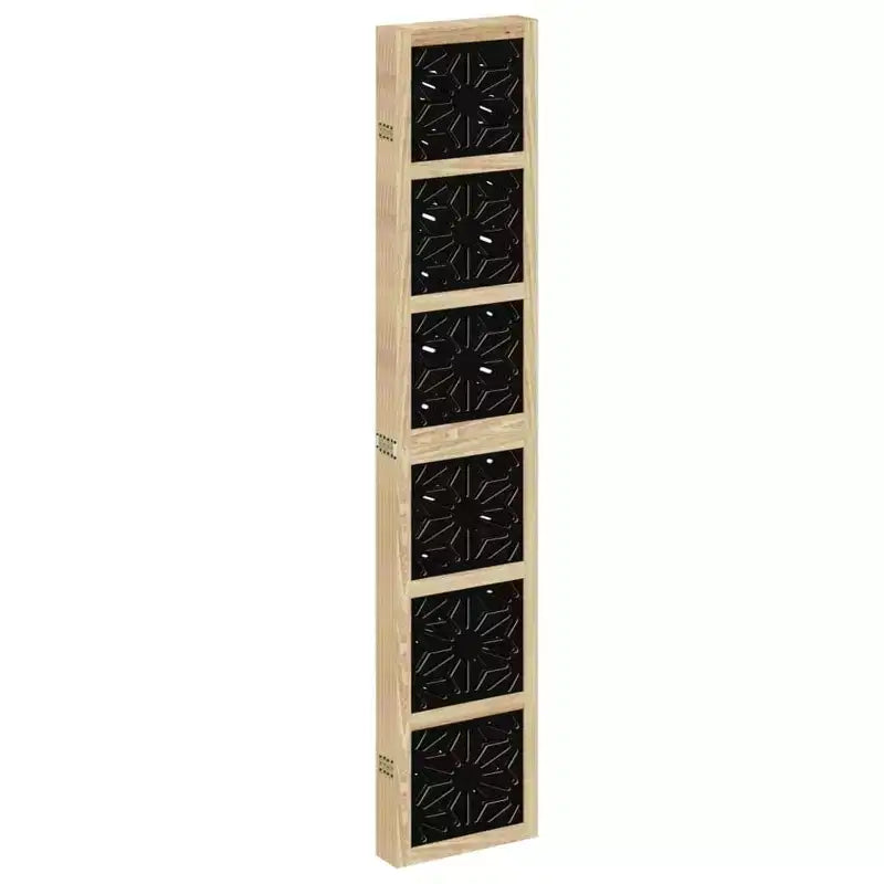 vidaXL Divisorio per Stanza a 6 Pannelli Legno Massello di Paulownia Marrone e Nero