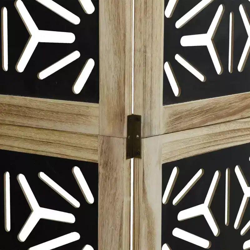 vidaXL Divisorio per Stanza a 6 Pannelli Legno Massello di Paulownia Marrone e Nero