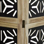 vidaXL Divisorio per Stanza a 6 Pannelli Legno Massello di Paulownia Marrone e Nero