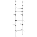 vidaXL Telescopic Wardrobe System Silver and Black Aluminum, Plastic Large