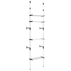 vidaXL Telescopic Wardrobe System Silver and Black Aluminum, Plastic Large