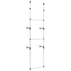 vidaXL Telescopic Wardrobe System Silver and Black Aluminum, Plastic