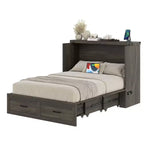 FAMYYT Letto a piattaforma pieghevole full size con stazione di ricarica, cassetto portaoggetti, facile montaggio