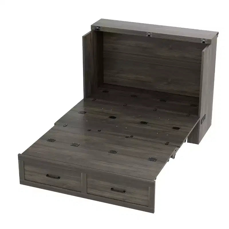FAMYYT Letto a piattaforma pieghevole full size con stazione di ricarica, cassetto portaoggetti, facile montaggio