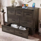 FAMYYT Letto a piattaforma pieghevole full size con stazione di ricarica, cassetto portaoggetti, facile montaggio