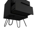 HomeRoots Comodino a Due Cassetti in Legno Nero 22