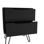 HomeRoots Comodino a Due Cassetti in Legno Nero 22