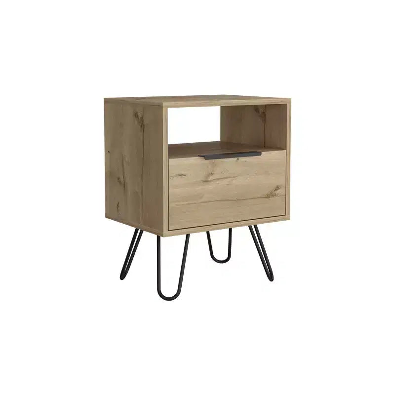 HomeRoots 22 Beige Wood Nightstand