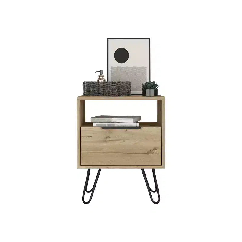 Comodino HomeRoots 22 Beige Legno