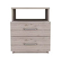 HomeRoots 20 Gray Two Drawer Faux Wood Nightstand