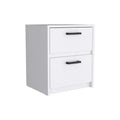 HomeRoots 19 White Wood Two Drawer Nightstand