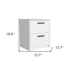 HomeRoots 19 comodino bianco in legno a due cassetti