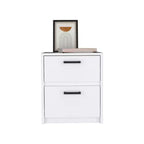 HomeRoots 19 comodino bianco in legno a due cassetti