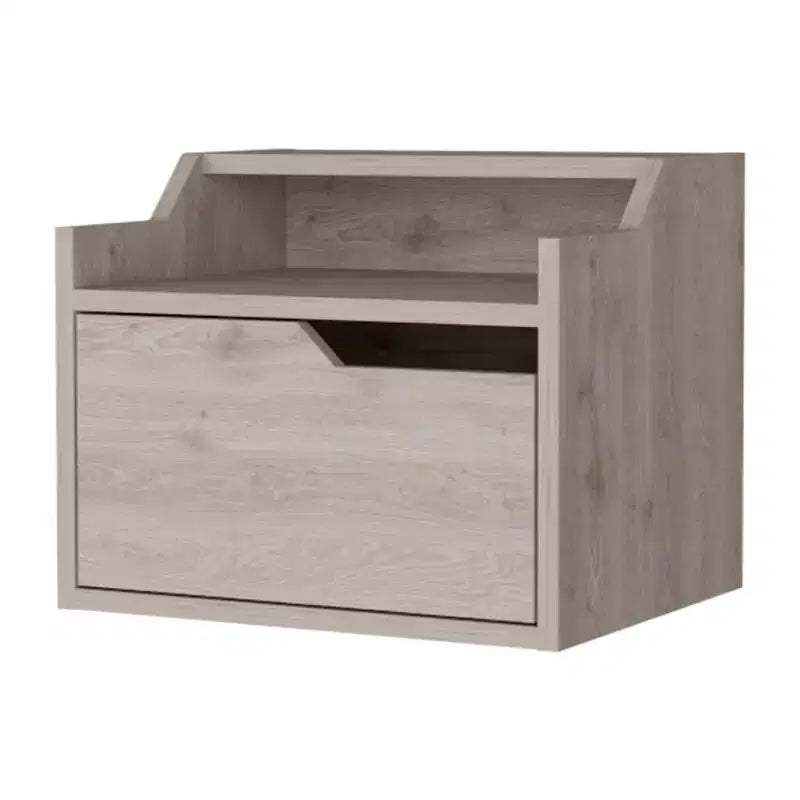HomeRoots 13 Gray Wood One Drawer Floating Nightstand