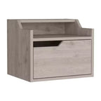 HomeRoots 13 Comodino sospeso in legno grigio con un cassetto