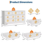 Comò da camera con 7 cassetti, cassettiera larga 137 cm con grande armadio contenitore per vestiti, comò in legno per camera da letto, mobile TV per corridoio