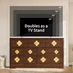 Comò da camera con 7 cassetti, cassettiera larga 137 cm con grande armadio contenitore per vestiti, comò in legno per camera da letto, mobile TV per corridoio