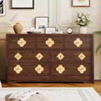Dresser for Bedroom with 7 Drawers, 54'' Wide Chest of Drawers with Large Clothes Storage Cabinet, Wood Bedroom Dresser, TV Stand for Hallway