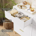 Cassettiera scanalata per camera da letto con 8 cassetti, comò moderno con maniglia in metallo, cassettiera in legno, organizer per soggiorno