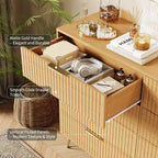 Cassettiera scanalata per camera da letto con 8 cassetti, comò moderno con maniglia in metallo, cassettiera in legno, organizer per soggiorno