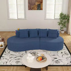 Divano modulare curvo componibile, divano a 3 posti con portabicchieri, tasca laterale e 4 cuscini per soggiorno, ufficio, appartamento - ModernLuxe