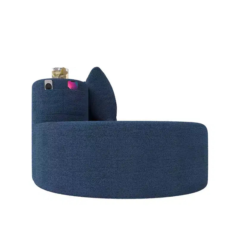 Divano modulare curvo componibile, divano a 3 posti con portabicchieri, tasca laterale e 4 cuscini per soggiorno, ufficio, appartamento - ModernLuxe