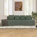 Divano modulare curvo componibile, divano a 3 posti con portabicchieri, tasca laterale e 4 cuscini per soggiorno, ufficio, appartamento - ModernLuxe