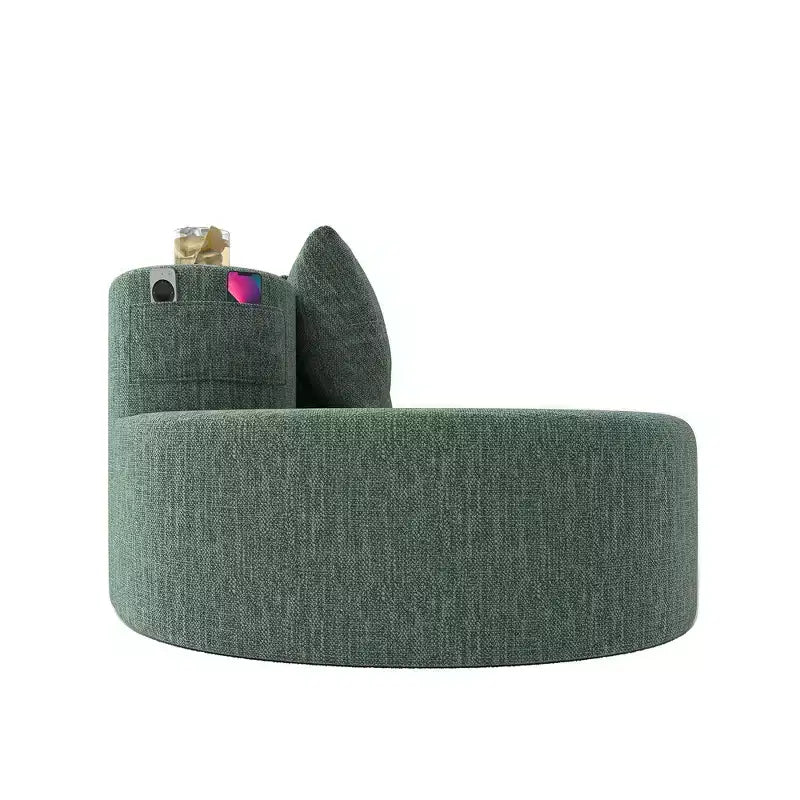 Divano modulare curvo componibile, divano a 3 posti con portabicchieri, tasca laterale e 4 cuscini per soggiorno, ufficio, appartamento - ModernLuxe