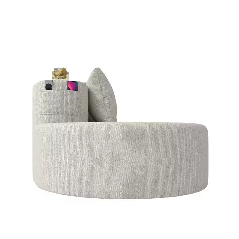 Divano modulare curvo componibile, divano a 3 posti con portabicchieri, tasca laterale e 4 cuscini per soggiorno, ufficio, appartamento - ModernLuxe